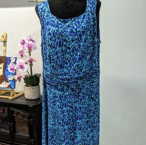 Women's Plus Size Watercolor Long Dress